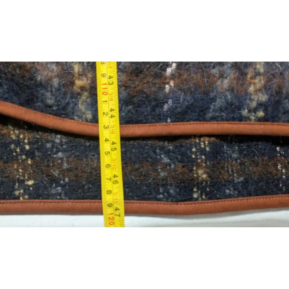 CONRAD C COLLECTION Women‎ One Size Brown Plaid ALPACA WOOL Blend Wrap NEW
